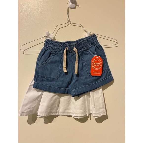 NWT Wonder Nation Blue & White Outfit - Tank & Shorts - 4T - Picture 2 of 4